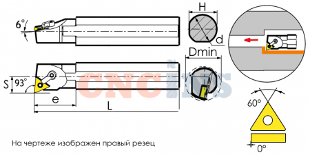 S20Q-MTUNL16 Резец токарный (державка) расточной по металлу
