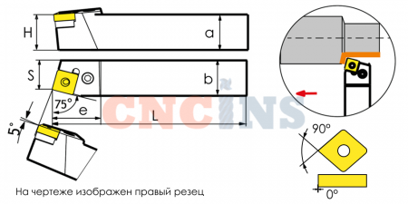 Резец типа PSBNR