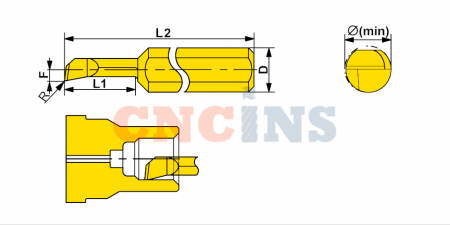 MTR-2-R0.05-L5-JF610M Мини-резец для продольного растачивания