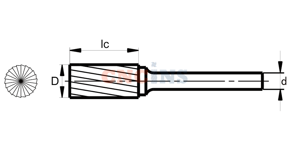  B - Цилиндрическая с точечным торцом 